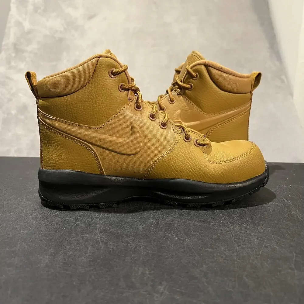 Nike Boots Youth Size 5Y Wheat Black Manoa LTR Leather Hiking Trail BQ5372-700